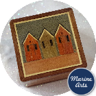 9634 - "Secret" Marquetry Beach Hut Box - Small